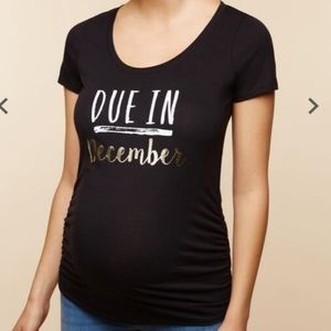 Motherhood Maternity Due Date Tee Sz. L
